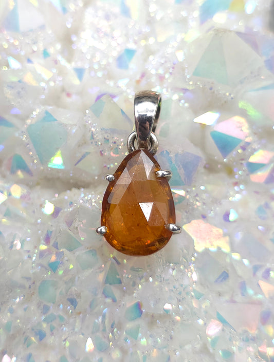 Faceted Orange Kyanite Pendant
