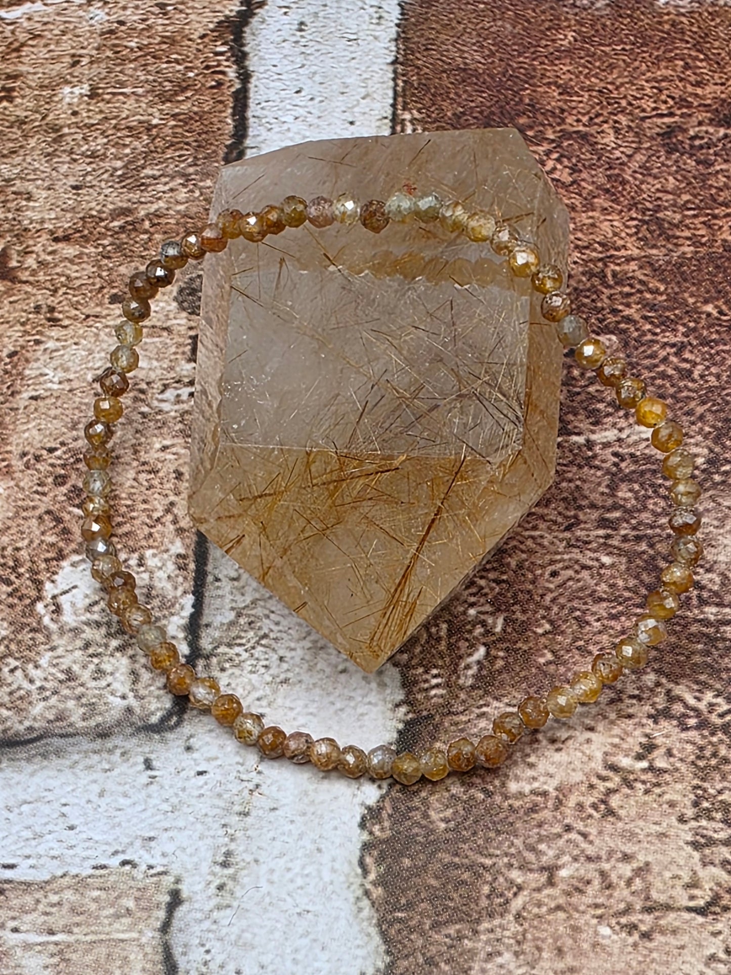 Faceted Yellow Sapphire Stretchy Bracelet