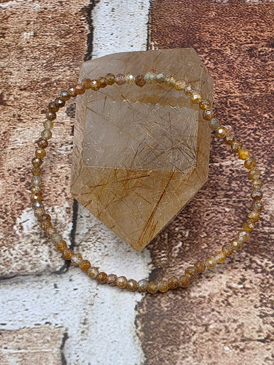 Faceted Yellow Sapphire Stretchy Bracelet