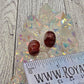 Oval Crystal Earrings - size reference