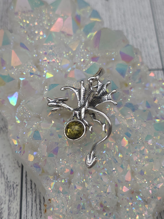 Amber Dragon Pendant