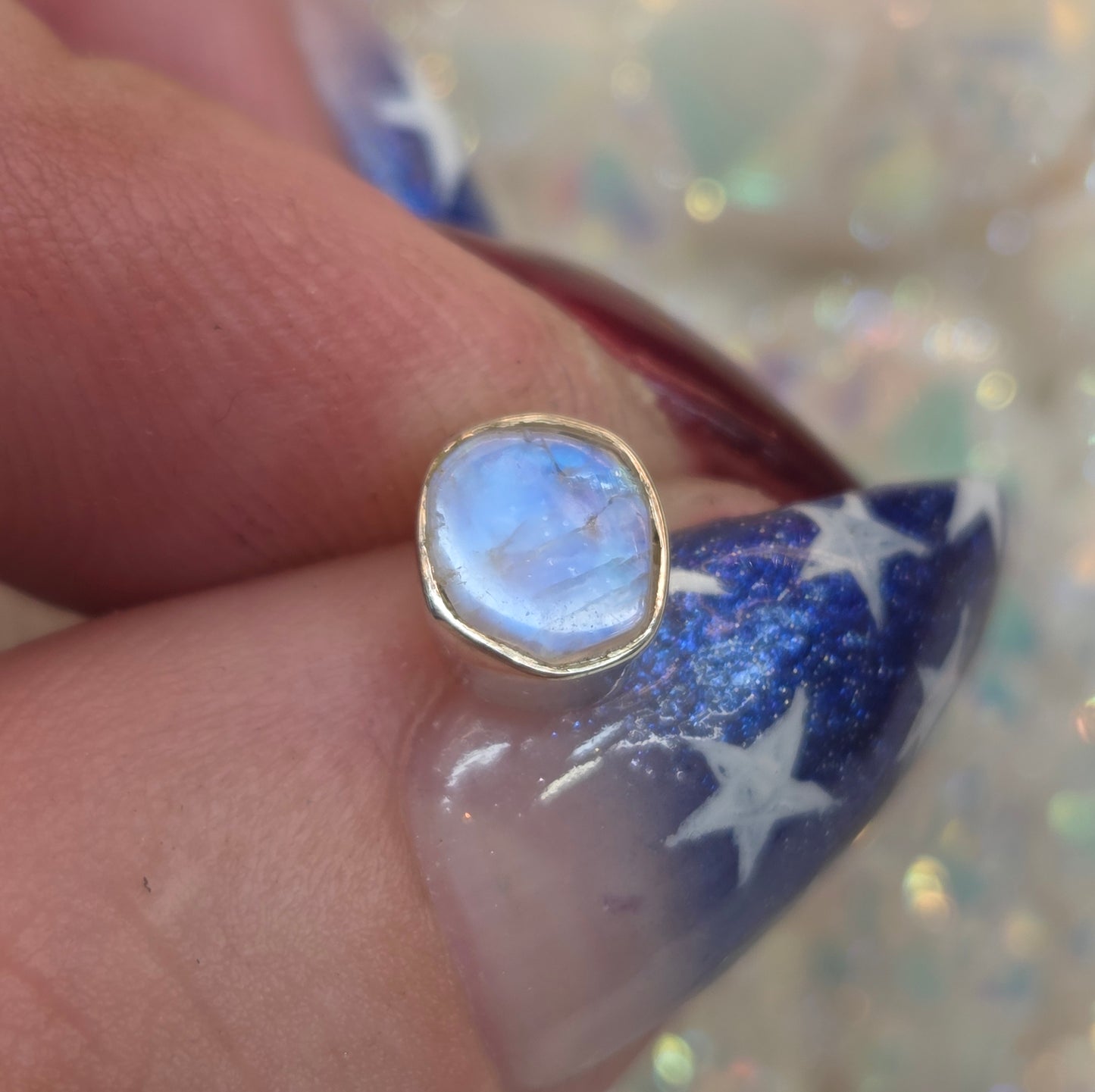 Moonstone Post Earrings