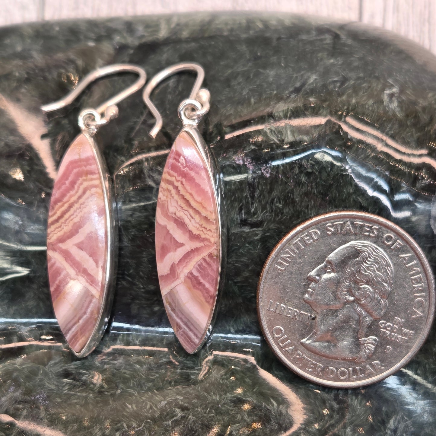 Rhodochrosite Hook Earrings