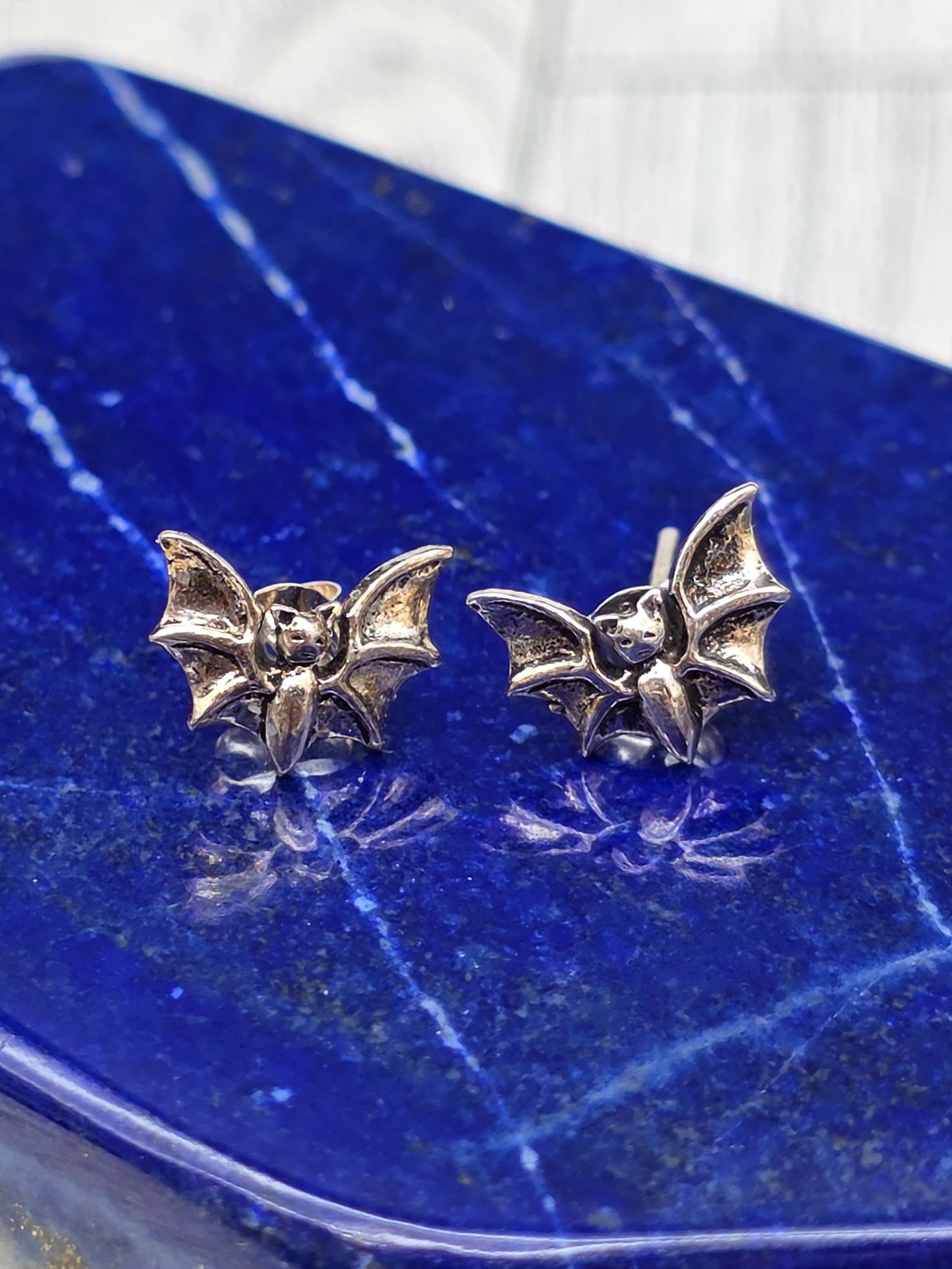 Sterling Silver Bat Post Earrings