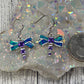 Blue Opal Amethyst Dragonfly Earrings - alternate view