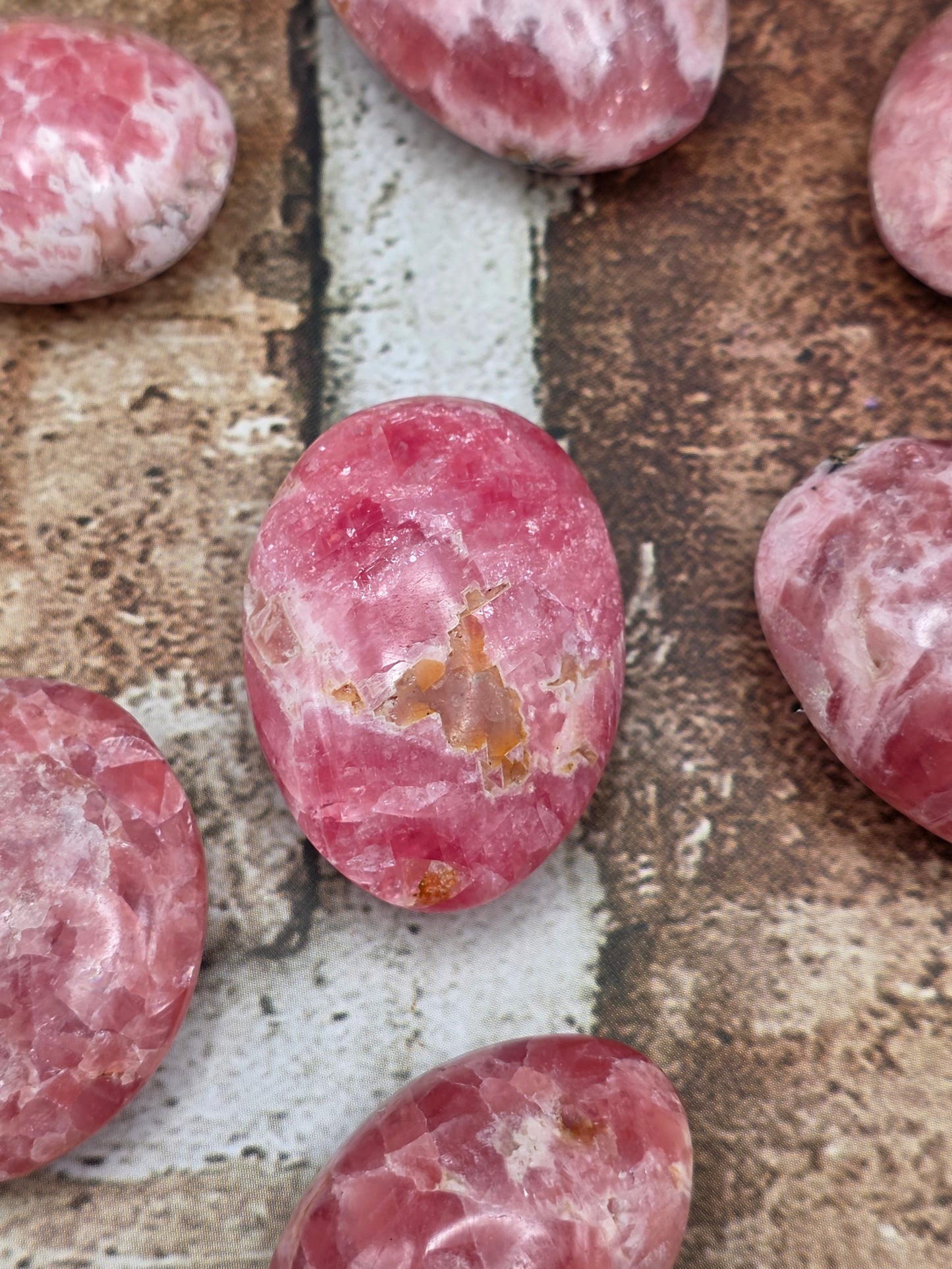 Rhodochrosite Palm Stone