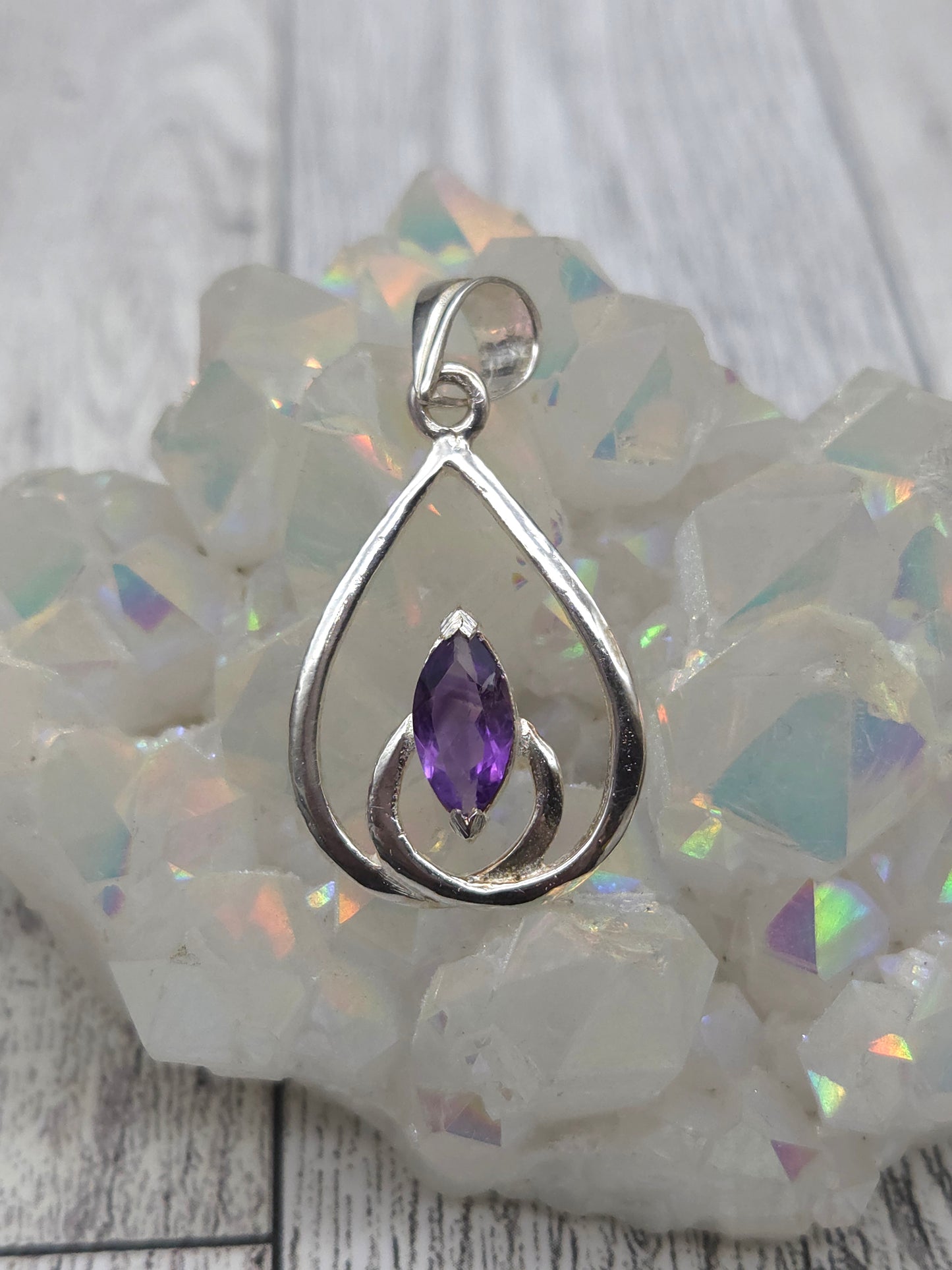 Marquis Amethyst Teardrop Pendant