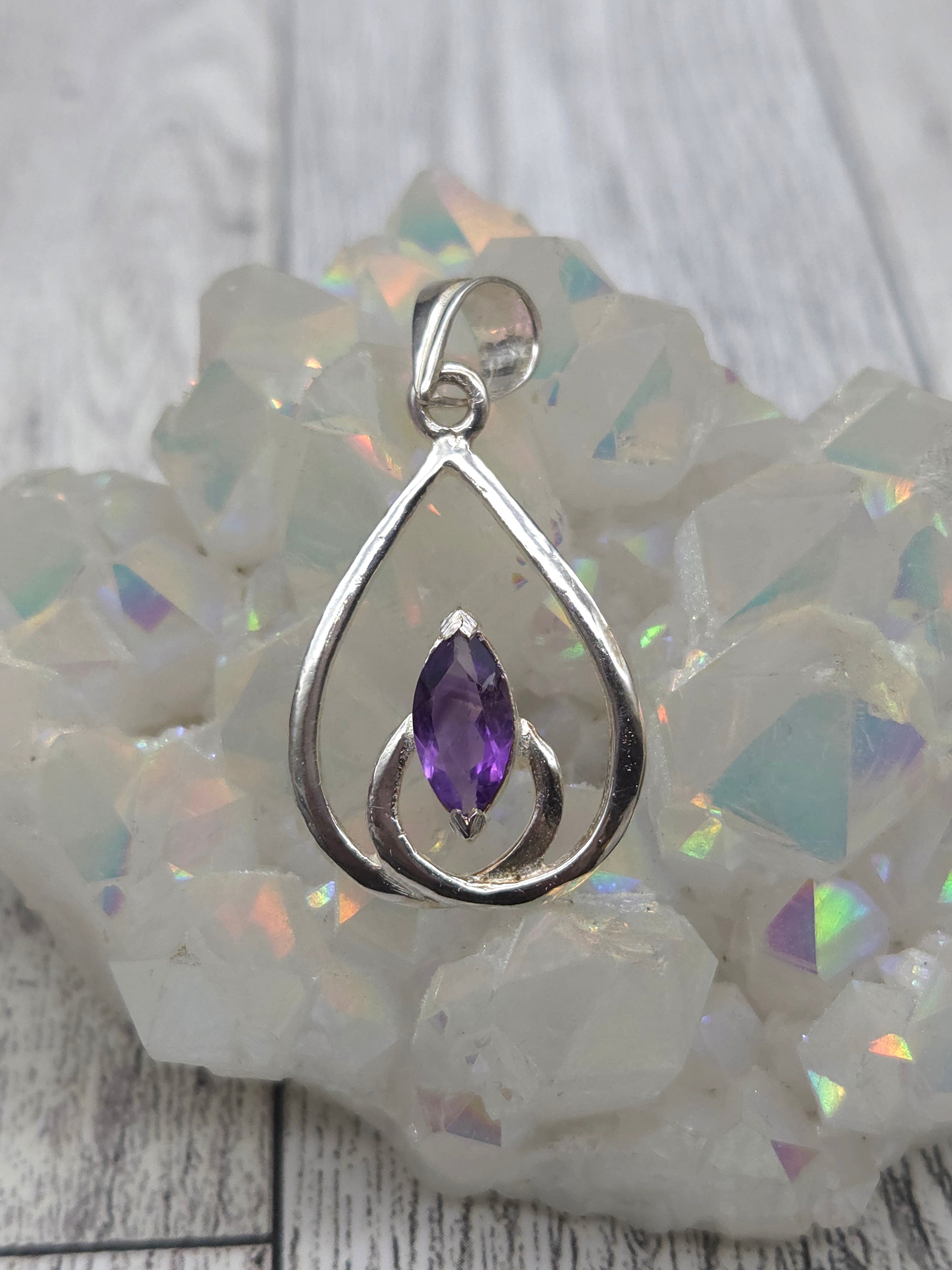 Marquis Amethyst Teardrop Pendant