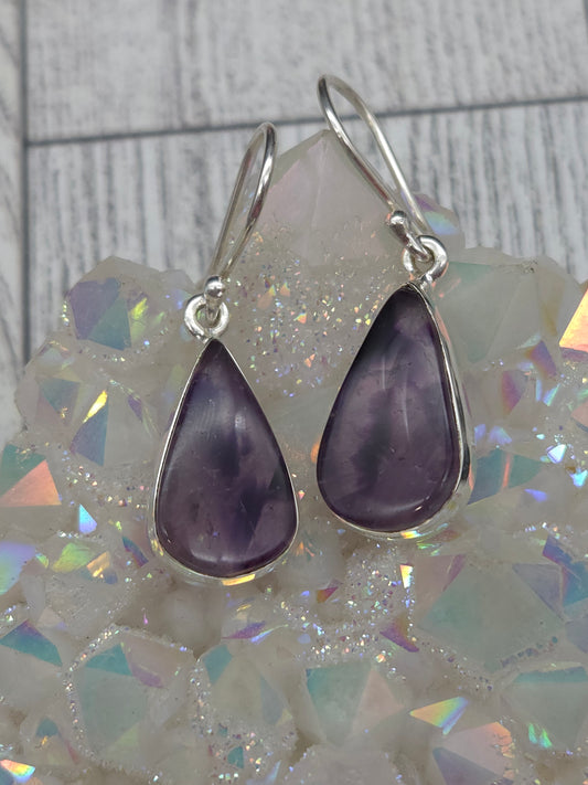 Star Amethyst Hook Earrings