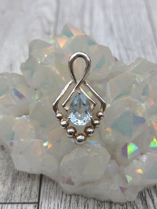 Swiss Blue Topaz Teardrop Pendant