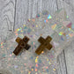 Tiger Eye Cross Earrings