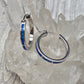 Blue Opal Hoop Earrings