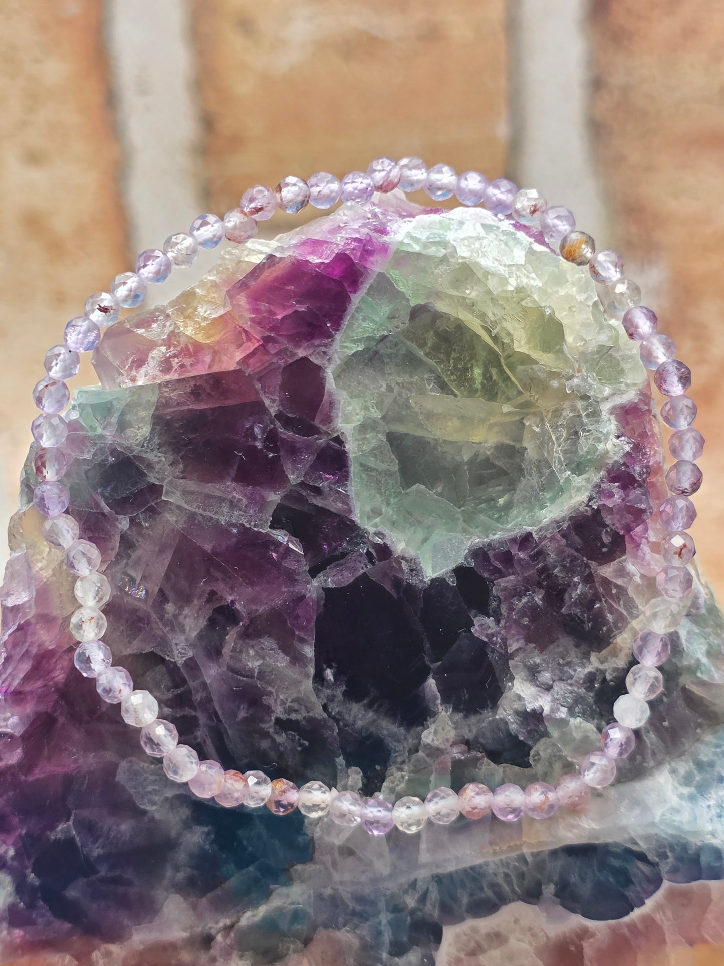 Purple Phantom Quartz Stretchy Bracelet
