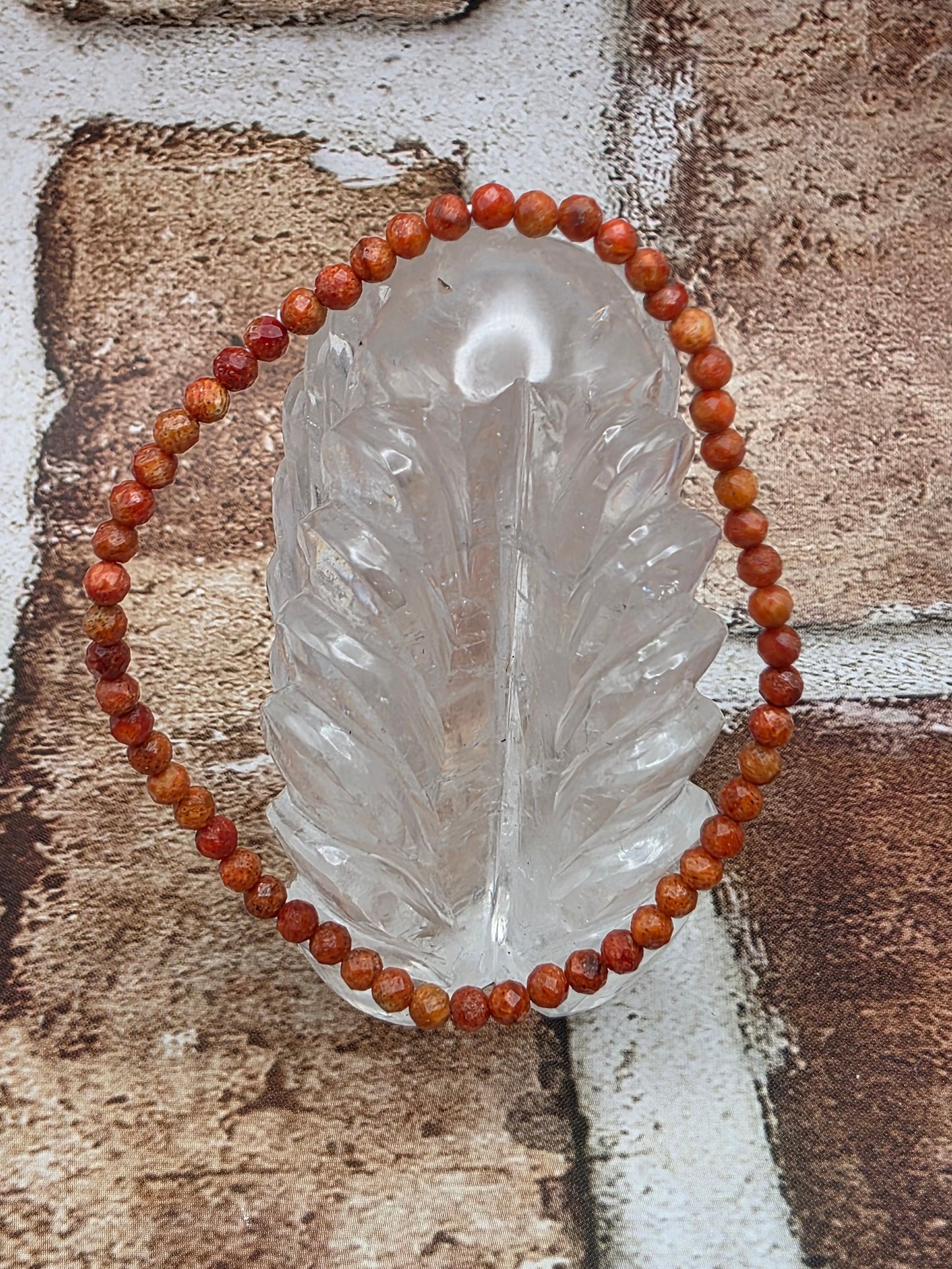 Red Coral Stretchy Bracelet
