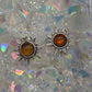 Brown Amber Sun Post Earrings