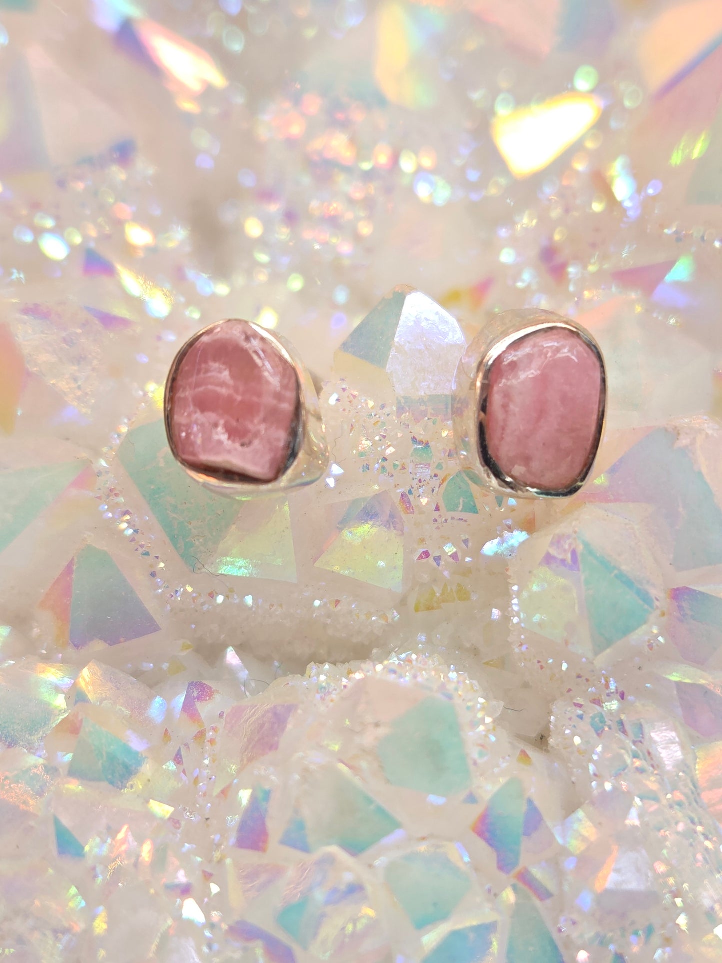 Rhodochrosite Post Earrings