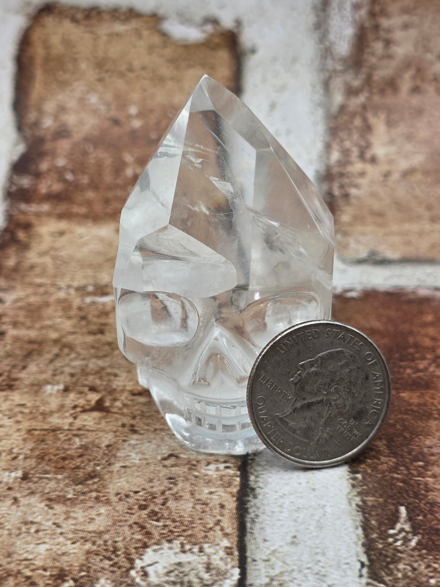 Clear Quartz Skull with Crown Point