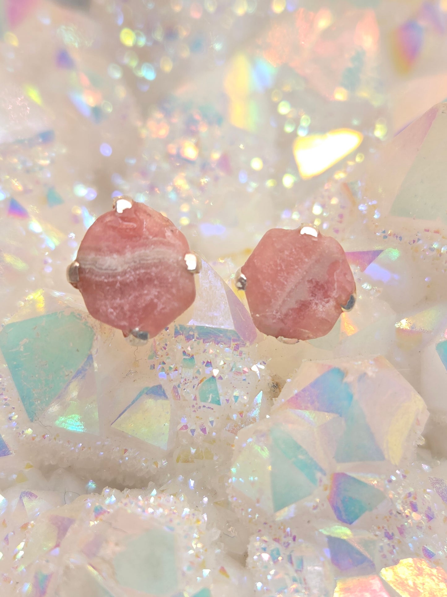 Rhodochrosite Post Earrings