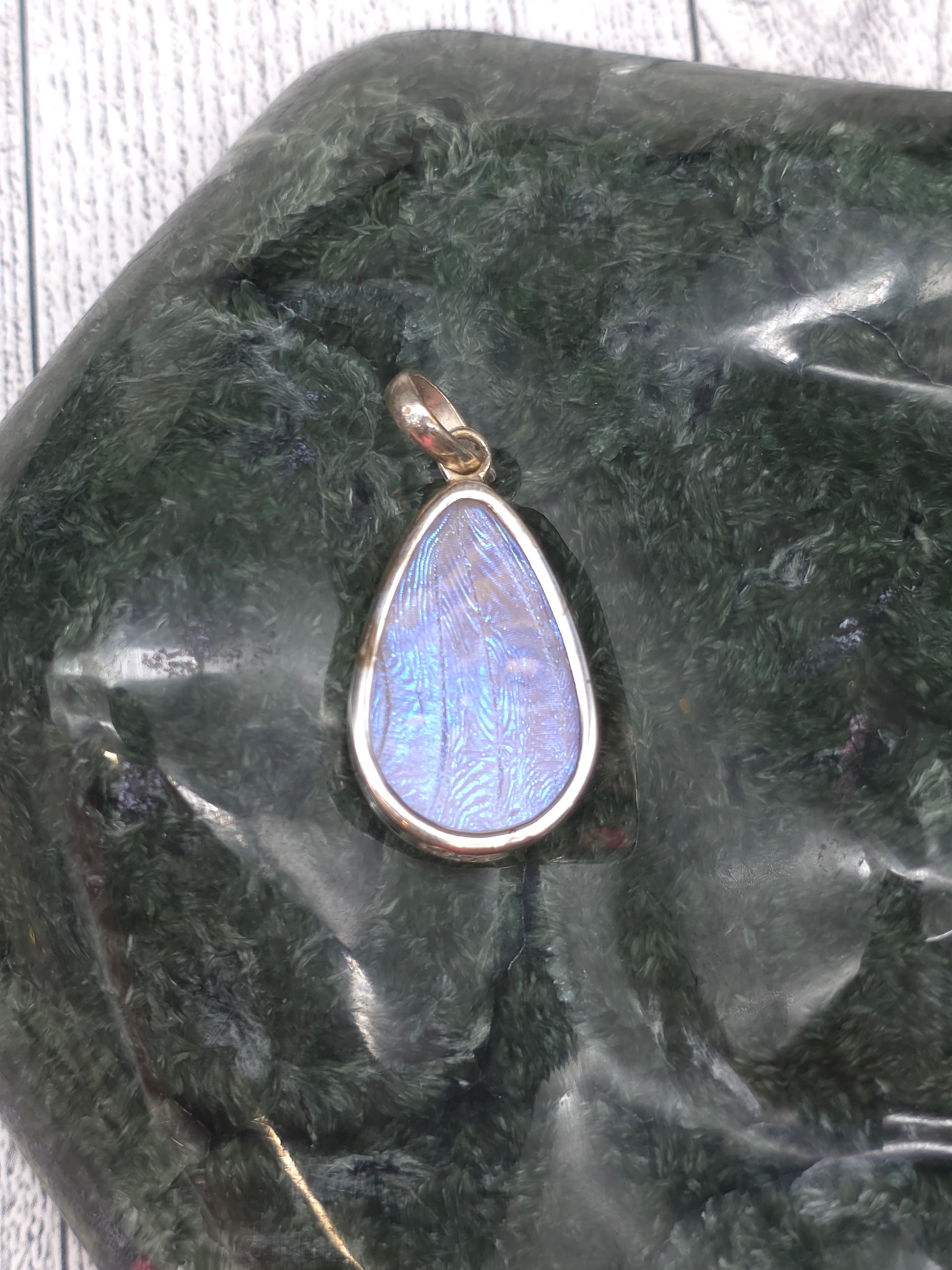 Real Butterfly Wing Pendant - alternate view