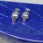 Sterling Silver Skull Post Earrings