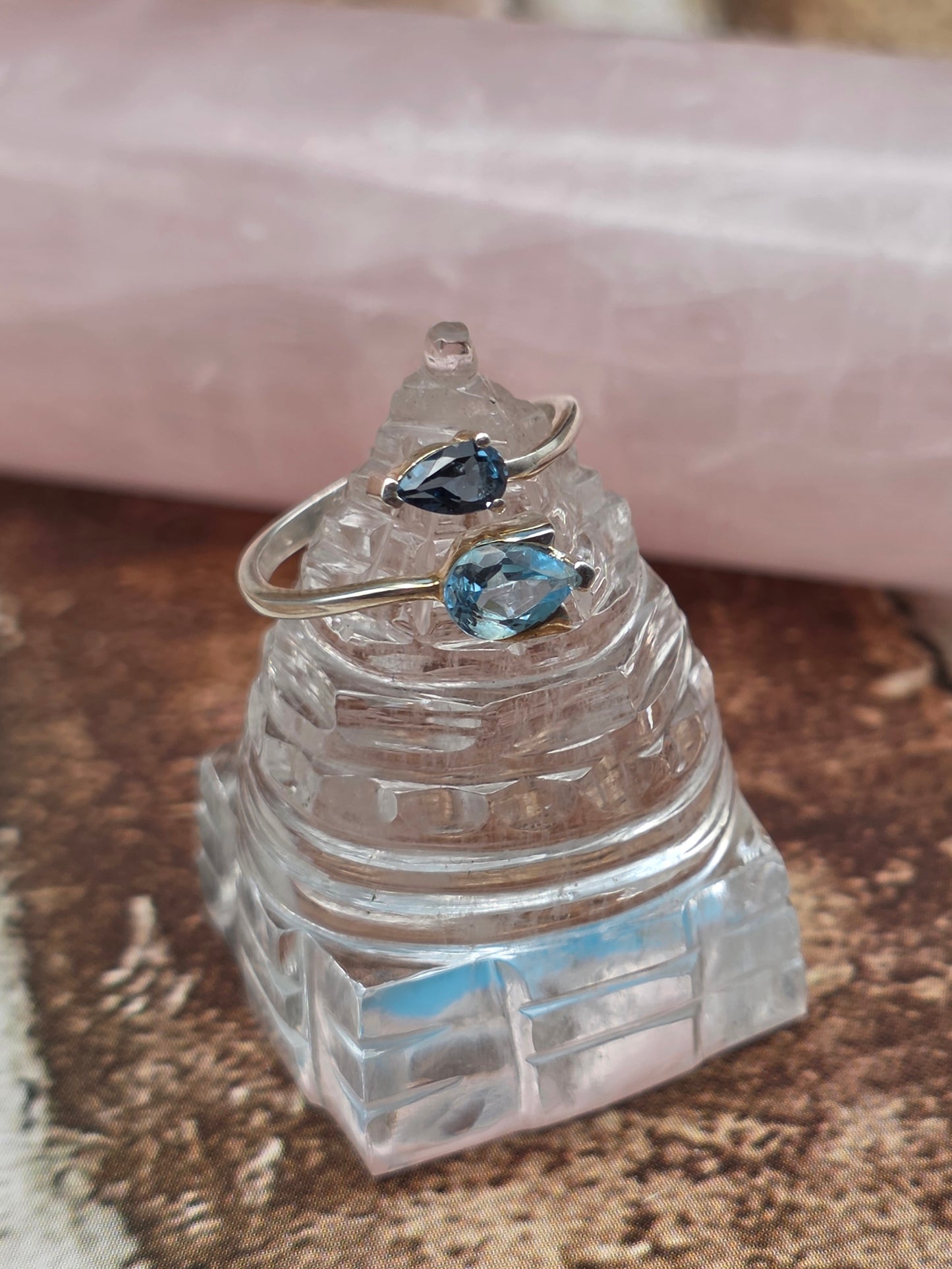 Swiss Blue & London Blue Topaz Sterling Silver Ring