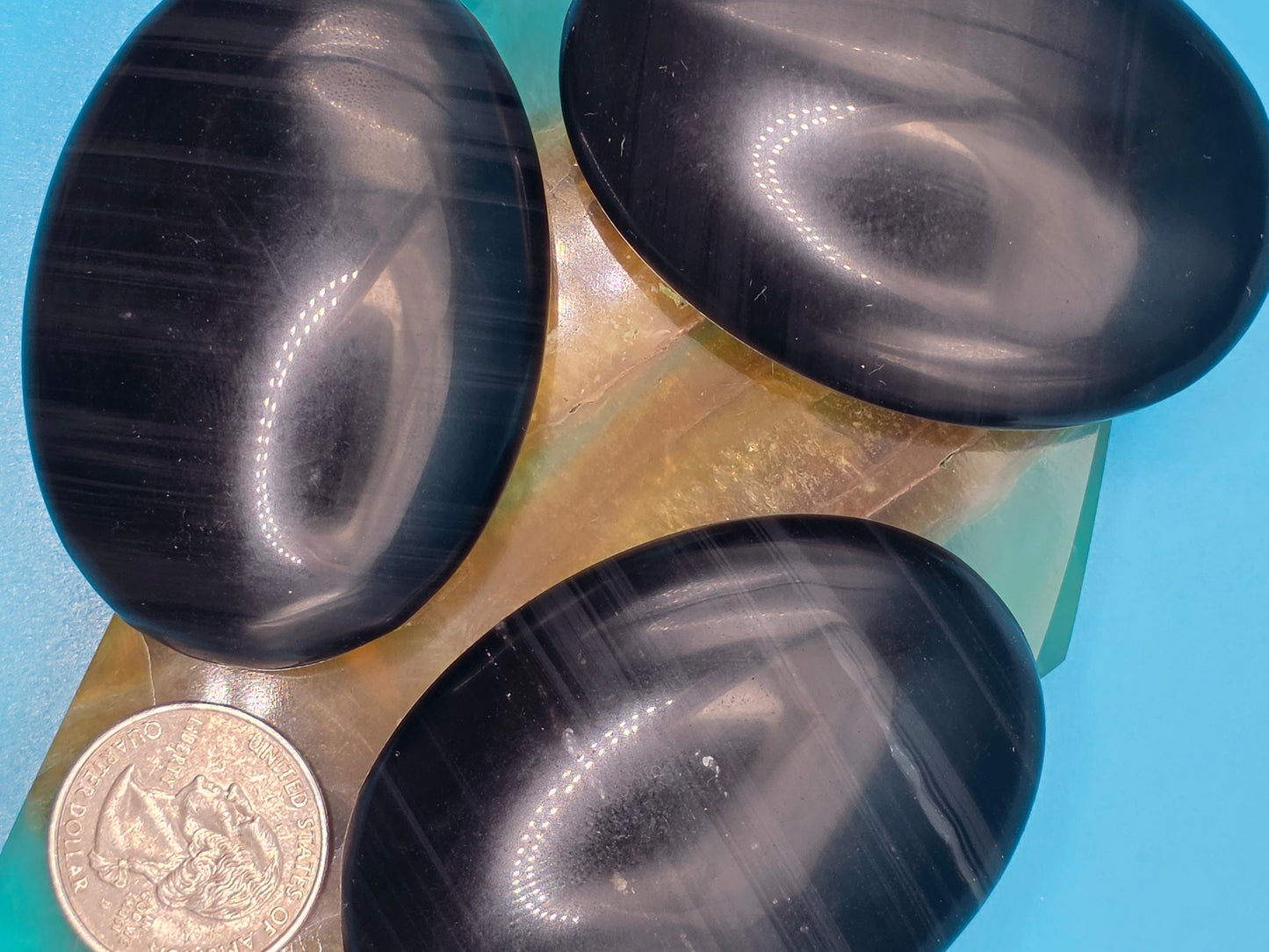 Midnight Lace Obsidian Palm Stone