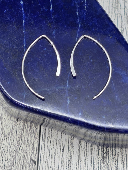 Sterling Silver Modern Line Dangle Earrings