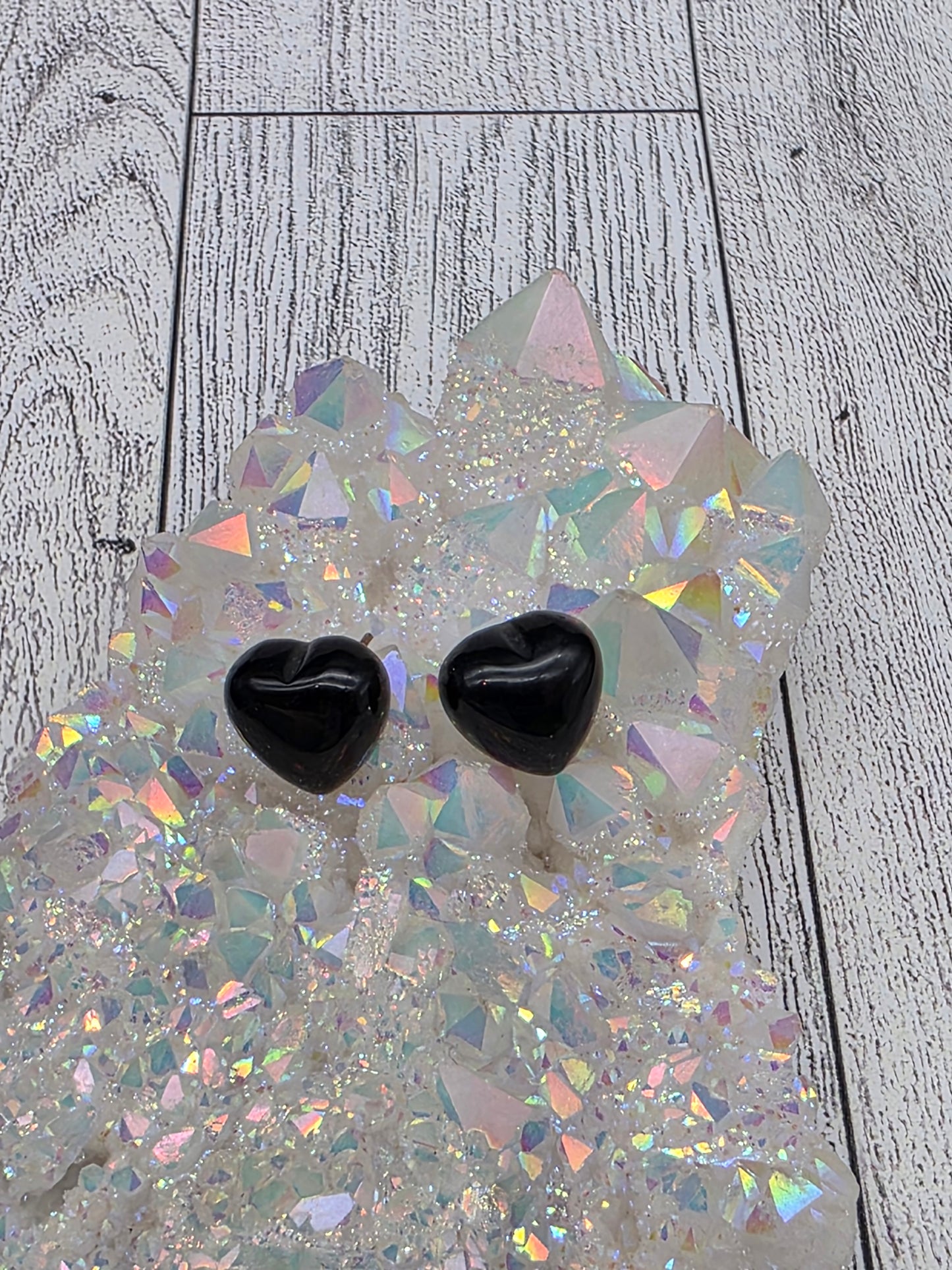 Obsidian Heart Earrings