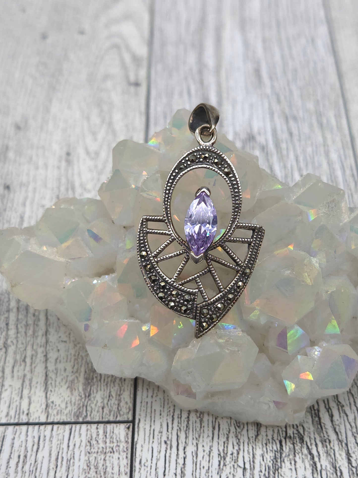 Marcasite Amethyst Pendant