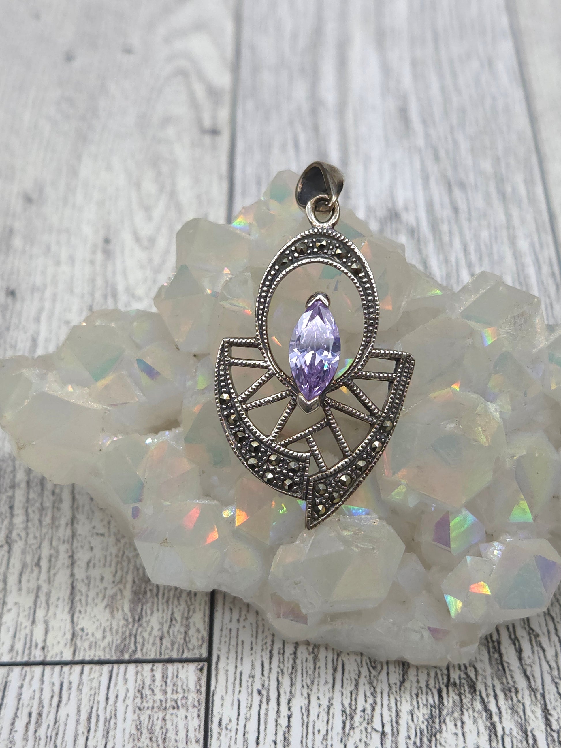 Marcasite Amethyst Pendant
