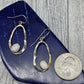 White Opal Oval Hook Earrings - alternate view