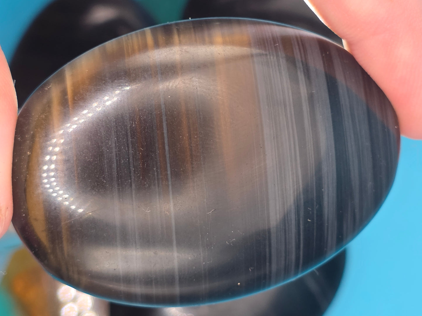 Midnight Lace Obsidian Palm Stone
