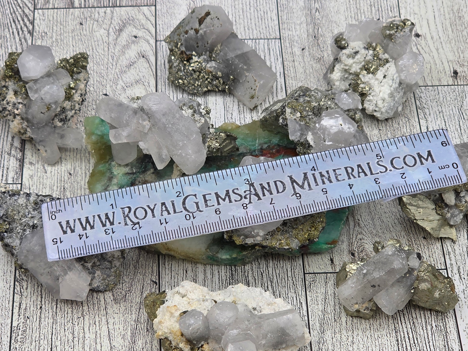 Calcite with Pyrite Specimen - size reference