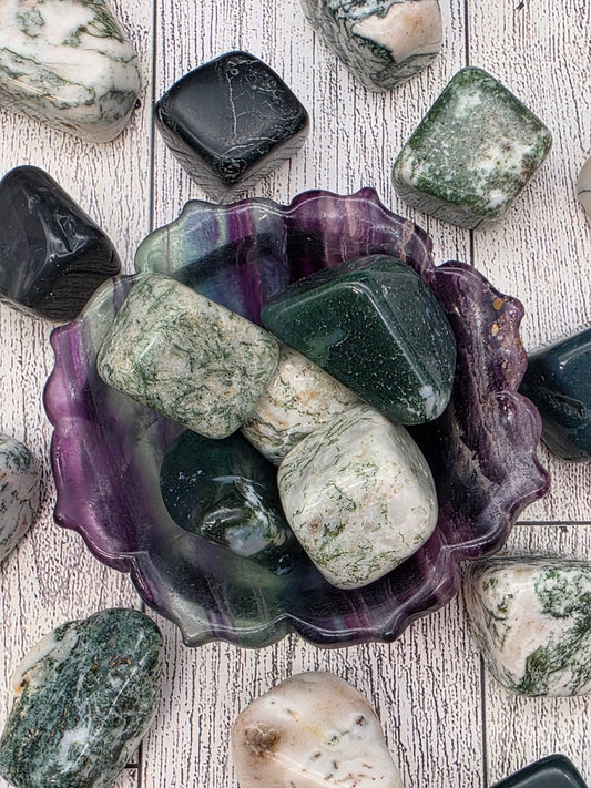 Moss Agate Tumble