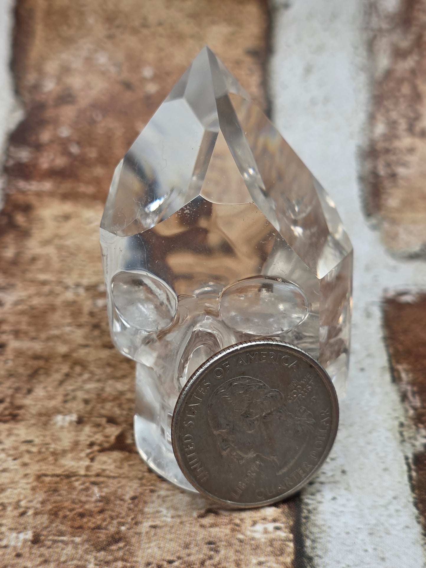 Clear Quartz Skull with Crown Point