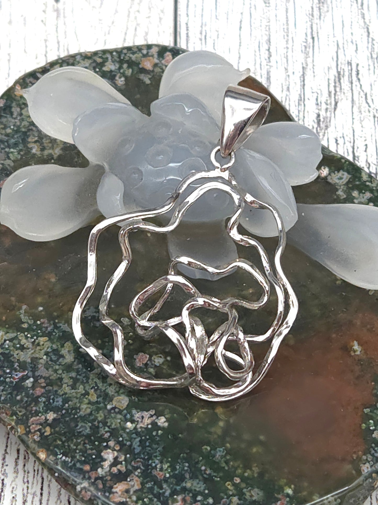 Abstract Sterling Silver Pendant