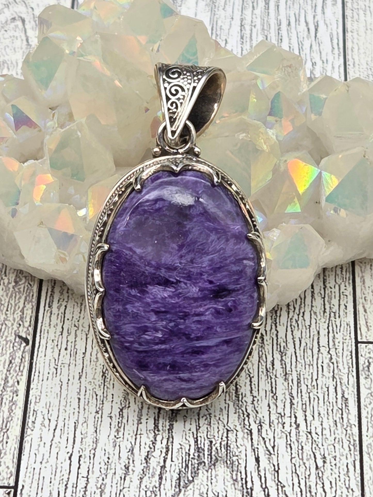 Sterling Silver Charoite Pendant