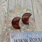 Crystal Moon Earrings - size reference