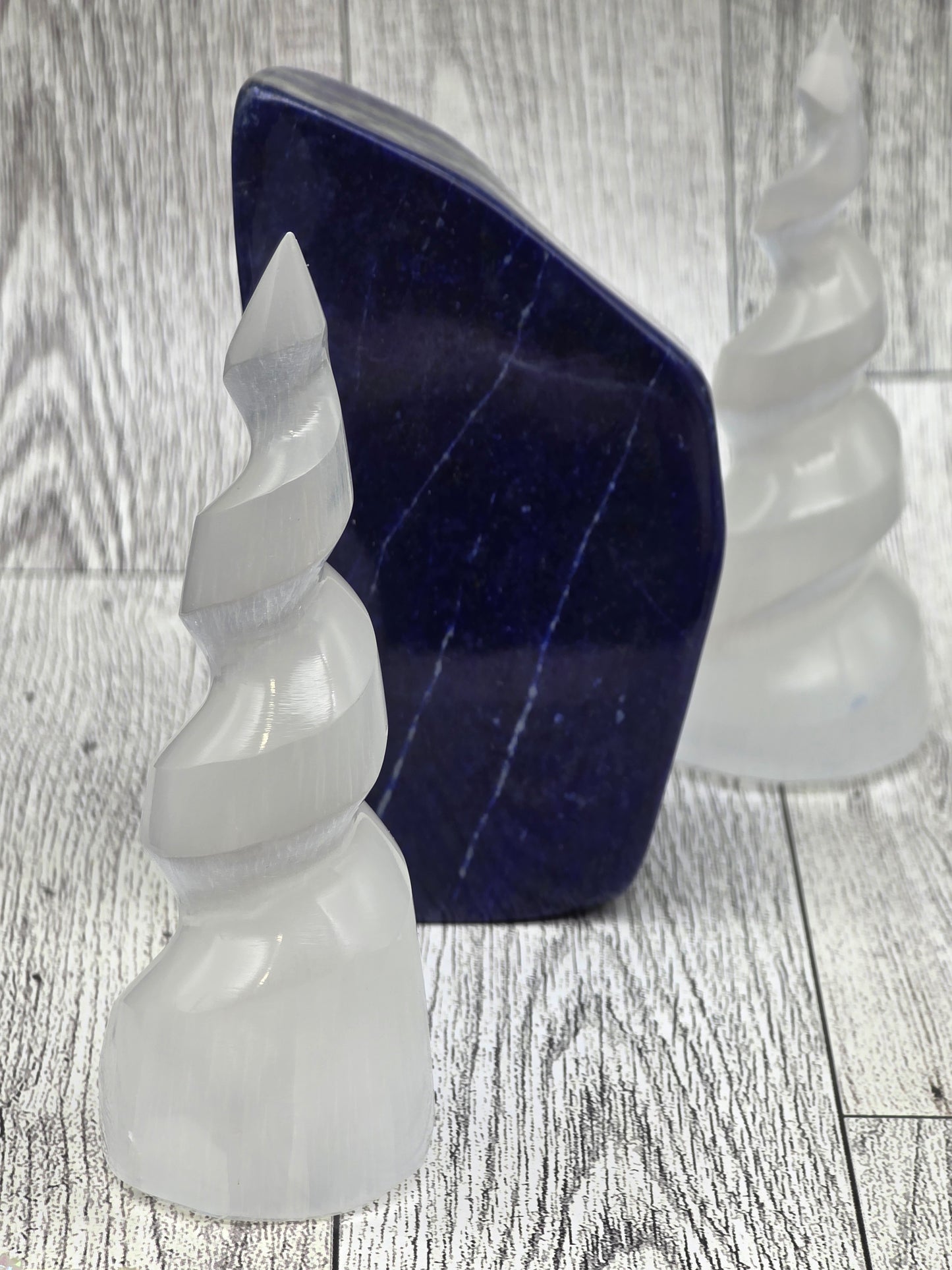 Selenite Unicorn Horn Spirals