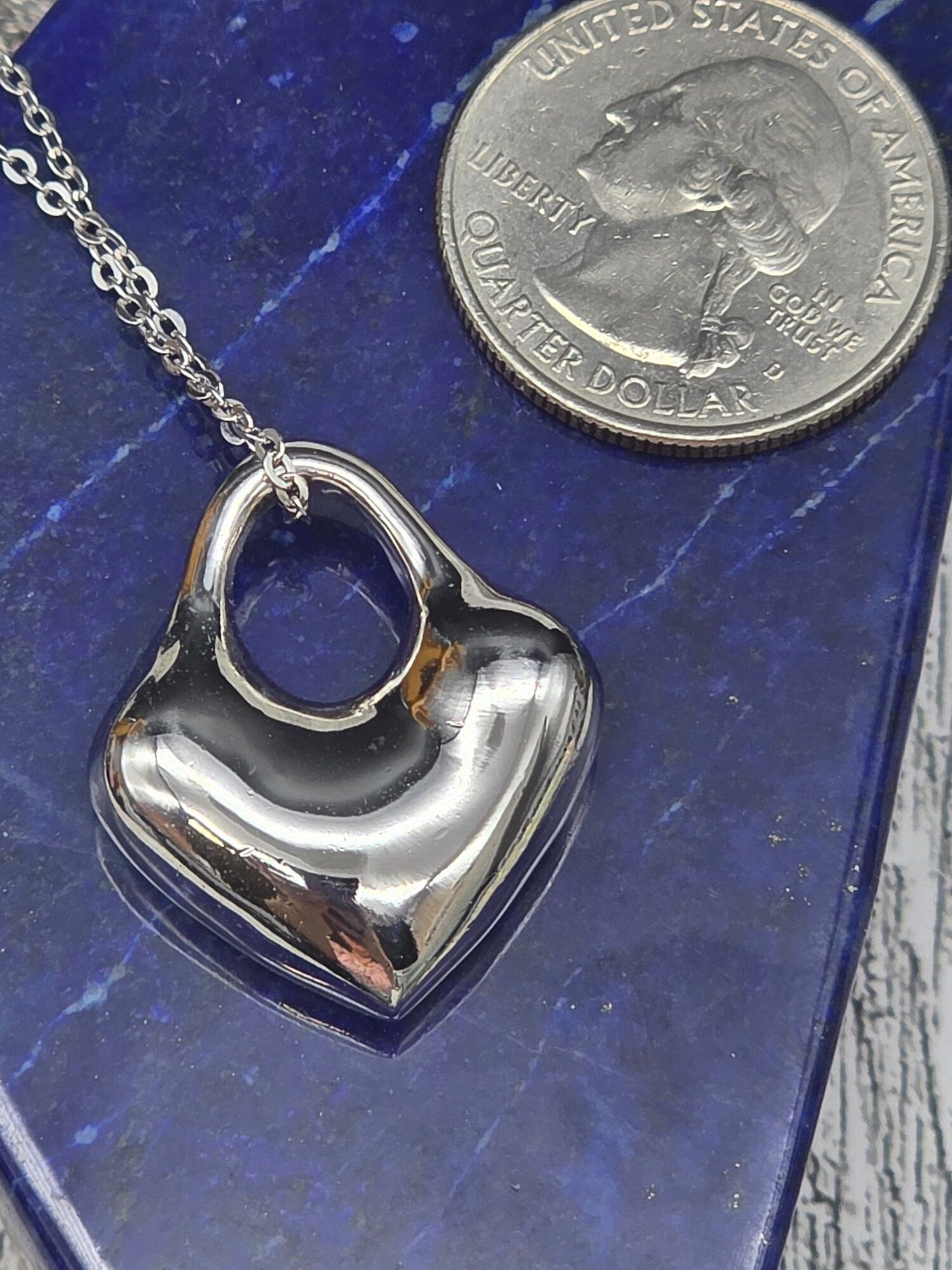 Sterling Silver Heart Necklace - alternate view
