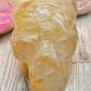 Yellow Druzy Agate Skull