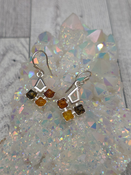 Modern Amber Earrings