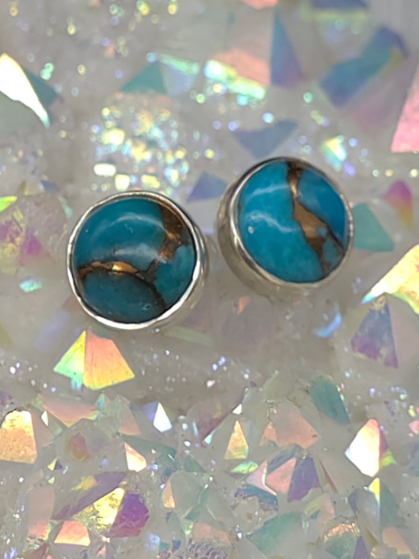 Large Turquoise Post Earrings - alternate view