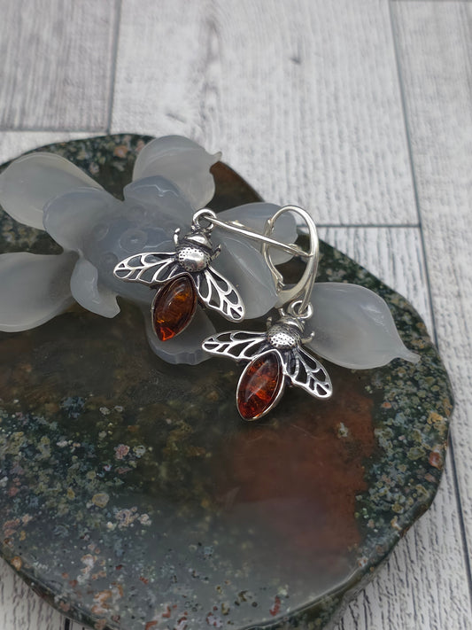 Amber Firefly Earrings