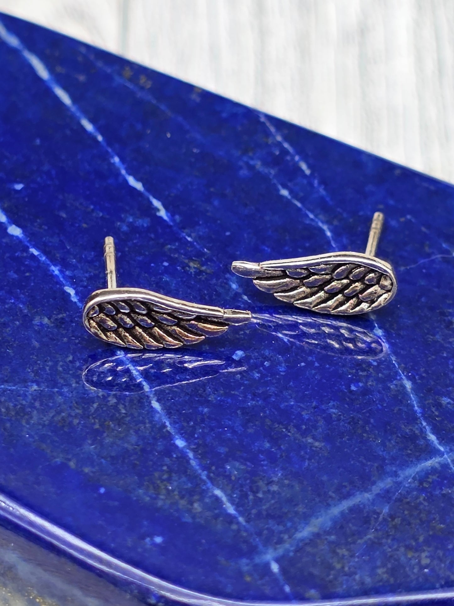Sterling Silver Angel Wing Post Earrings
