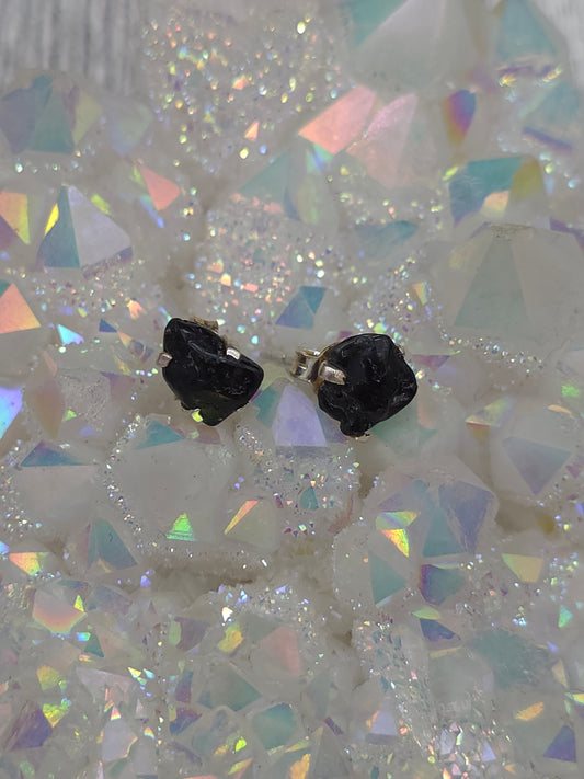 Black Tourmaline Post Earrings