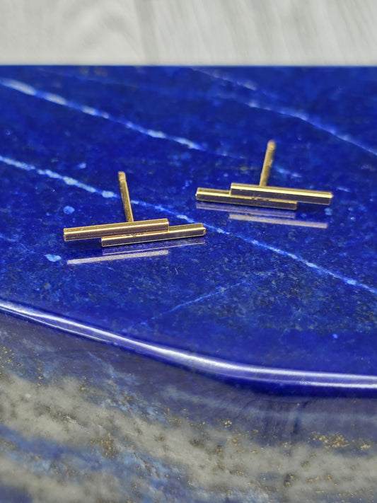 Modern Gold Bar Post Earrings