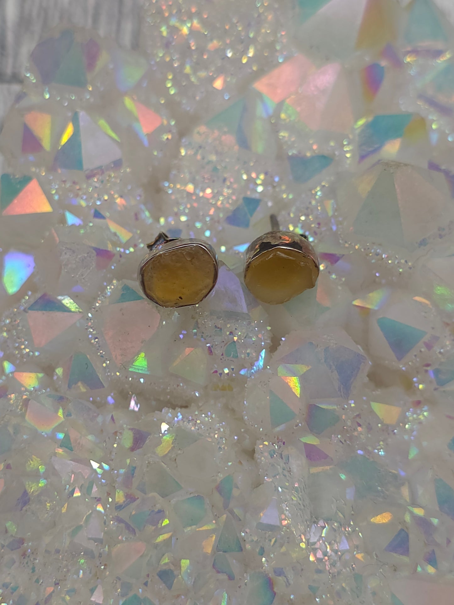 Libyan Desert Glass Post Earrings