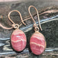 Rhodochrosite Hook Earrings - alternate view