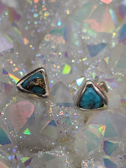 Triangle Turquoise Post Earrings